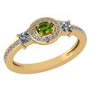 Image 1 : Certified 0.77 Ctw Peridot And Diamond 14k Yellow Gold