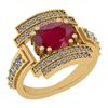 Image 1 : Certified 2.56 Ctw I2/I3 Ruby And Diamond 14K Yellow Go