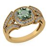 Image 1 : Certified 1.58 Ctw Green Amethyst And Diamond Wedding/E