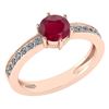 Image 1 : Certified 1.09 Ctw Ruby And Diamond Wedding/Engagement
