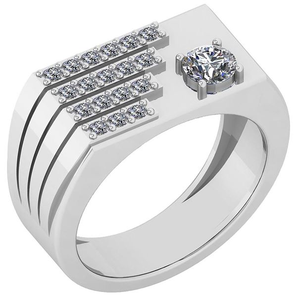 Certified 0.50 Ctw Diamond VS/S1 Mens Ring Platinum Mad