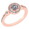 Image 1 : Certified 0.65 Ctw Diamond 18K Rose Gold Halo Ring