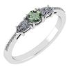 Image 1 : Certified 0.77 Ctw Green Amethyst And Diamond 18K White