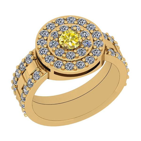 Certified 1.47 Ctw I2/I3 Treated Fancy Yellow And White