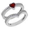 Image 1 : Certified 0.90 Ctw Garnet And Diamond Wedding/Engagemen