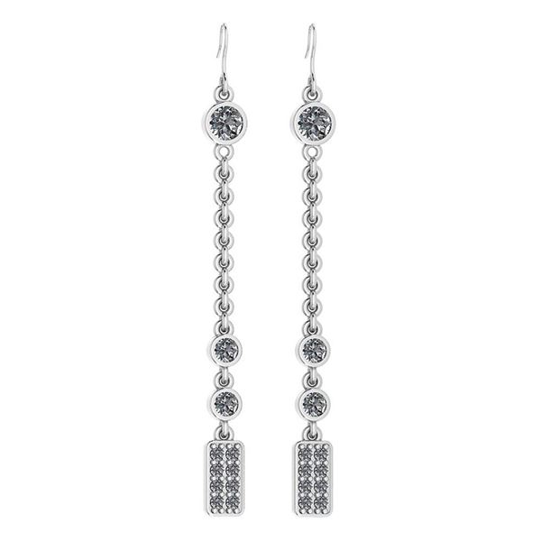 Certified 1.13 Ctw Diamond VS/SI1 Earrings 14K White Go