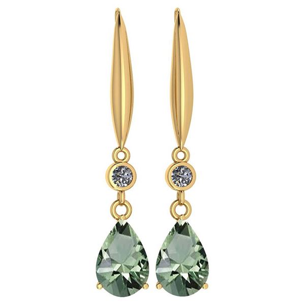 Certified 5.70 Ctw Green Amethyst And Diamond VS/SI1 Da