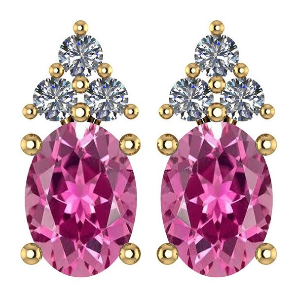 Certified 1.46 Ctw Pink Tourmaline And Diamond Wedding/