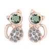 Image 1 : Certified 0.30 Ctw Green Amethyst And Diamond 14K Rose