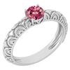 Image 1 : Certified 0.45 Ctw Pink Tourmaline Solitaire Ring with