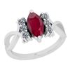 Image 1 : Certified 0.53 Ctw I2/I3 Ruby And Diamond 14K White Gol