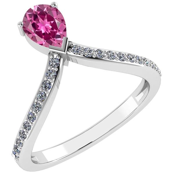 Certified 0.97 Ctw Pink Tourmaline And Diamond 14k Yell