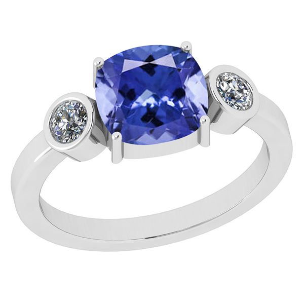 Certified 2.15 Ctw Tanzanite And Diamond VS/SI1 14K Whi