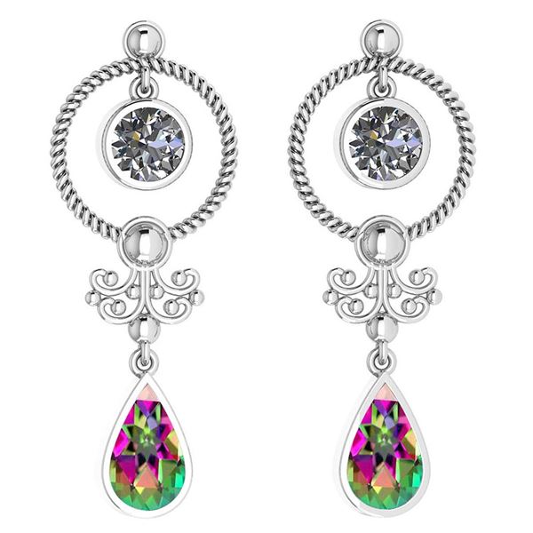 Certified 5.18 Ctw Mystic Topaz And Diamond SI2/I1 Dang