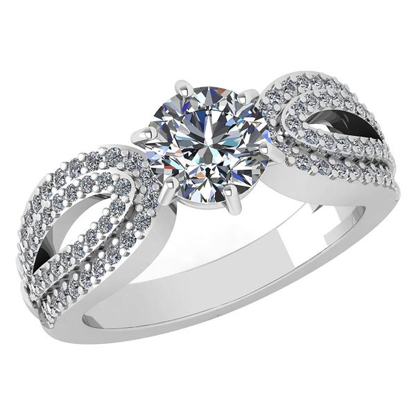 Certified 1.71 Ctw Diamond Wedding/Engagement 14K White