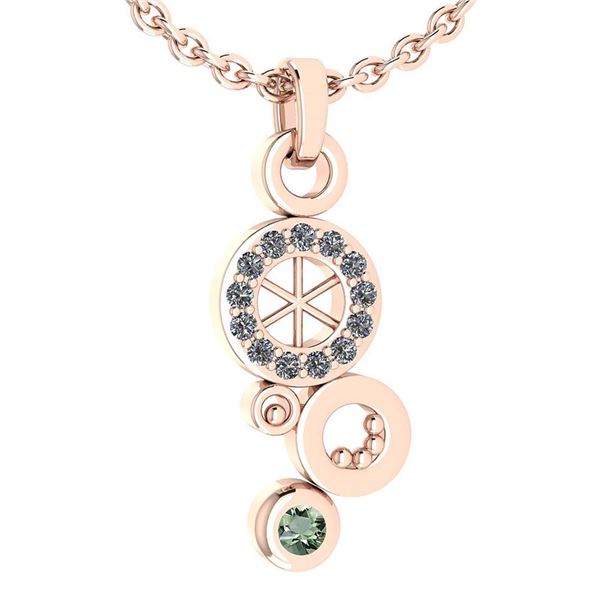 Certified 0.26 Ctw Green Amethyst And Diamond Octopus S