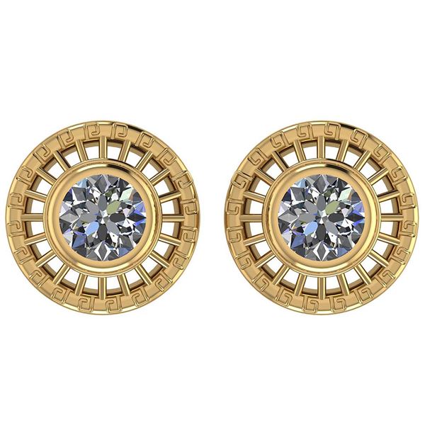 Certified 0.90 Ctw Diamond I1/I2 Solitaire Stud Earring