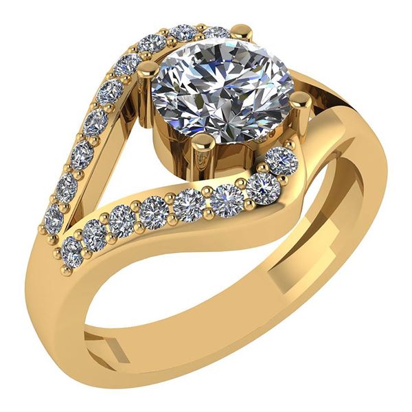 Certified 1.04 Ctw Diamond Wedding/Engagement Style 14K