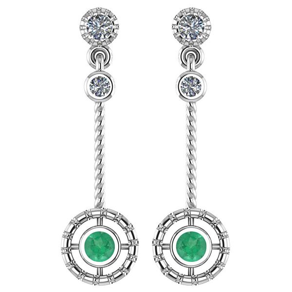 Certified 0.31 Ctw Emerald And Diamond Wedding/Engageme