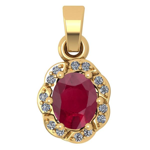 Certified 0.38 Ctw Ruby And Diamond 14k Yellow Gold Sim