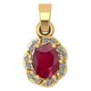 Image 1 : Certified 0.38 Ctw Ruby And Diamond 14k Yellow Gold Sim