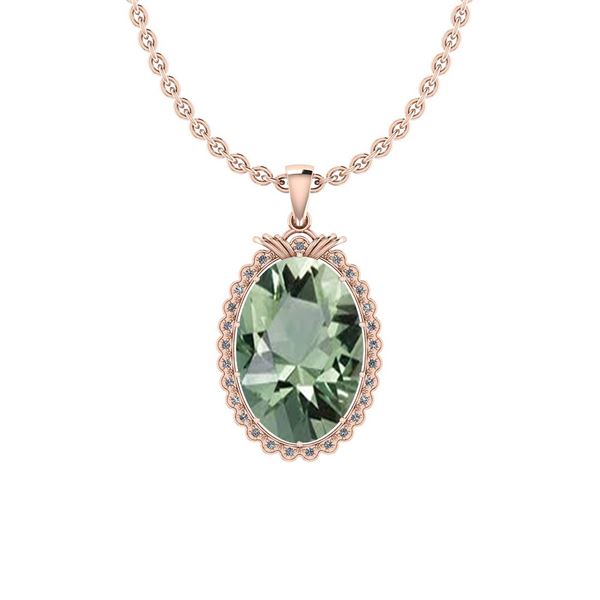 Certified 20.52 Ctw I2/I3 Green Amethyst And Diamond 10