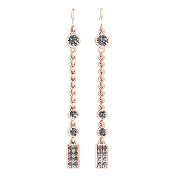 Certified 1.13 Ctw Diamond VS/SI1 Earrings 14K Rose Gol