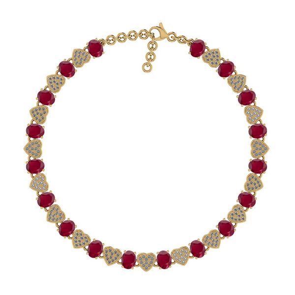 Certified 7.95 Ctw SI2/I1 Ruby And Diamond 14K Yellow G
