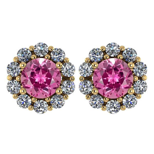 Certified 2.30 Ctw Pink Touramline And Diamond 14k Yell