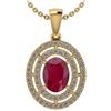 Image 1 : Certified 1.56 Ctw Ruby And Diamond 18K Yellow Gold Hal