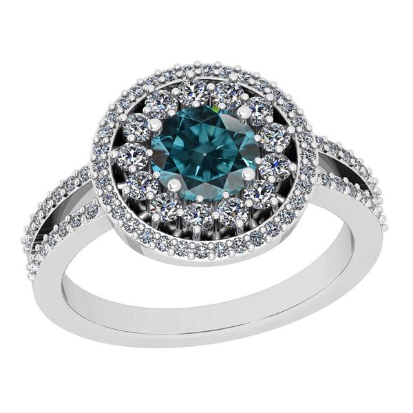 Certified 1.92 Ctw I2/I3 Treated Fancy Blue and White D