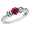 Image 1 : Certified 1.06 Ctw Ruby And Diamond Wedding/Engagement