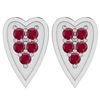 Image 1 : Certified 0.44 Ctw Ruby 18k White Gold Stud Earrings