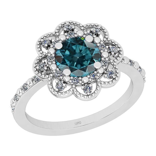 Certified 1.45 Ctw I2/I3 Treated Fancy Blue And Diamond