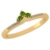 Image 1 : Certified 0.13 Ctw Peridot And Diamond 14k Yellow Gold