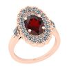 Image 1 : Certified 2.91 Ctw I2/I3 Garnet And Diamond 14K Rose Go