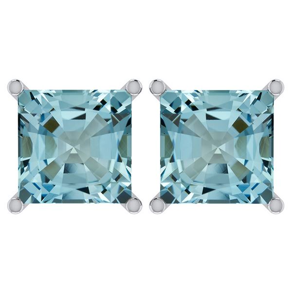 Certified 11.24 Ctw Genuine Aquamarine 14K White Gold S