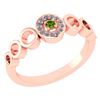 Image 1 : Certified 0.09 Ctw Peridot And Diamond 14k Rose Gold Ha