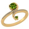 Image 1 : Certified 0.85 Ctw Peridot And Diamond 14k Yellow Gold