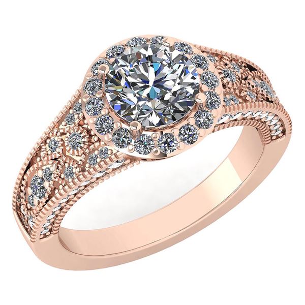 Certified 1.89 Ctw Diamond Halo Ring For Engagement/Wed
