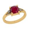 Image 1 : Certified 1.10 Ctw I2/I3 Ruby And Diamond 14K Yellow Go