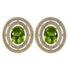 Image 1 : Certified 3.12 Ctw Peridot And Diamond 18K Yellow Gold