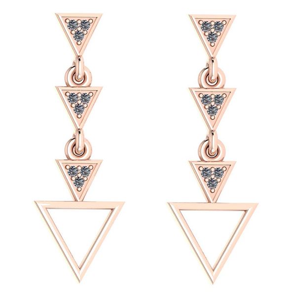 Certified 0.12 Ctw Diamond VS/SI1 Dangling Earrings 18K