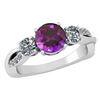Image 1 : Certified 1.86 Ctw Amethyst And Diamond VS/SI1 3 Stone