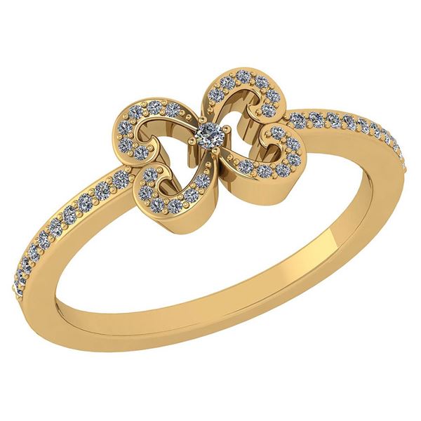 0.24 Ctw Diamond 14k Yellow Gold Halo Ring