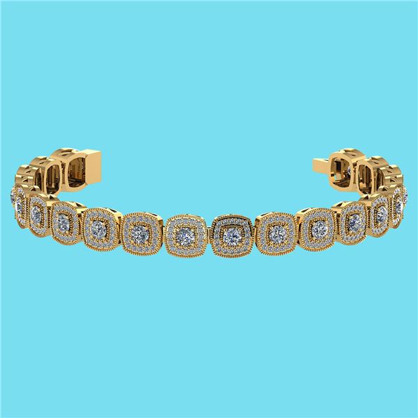 Certified 3.60 Ctw SI1/I2 Diamond 18K Yellow Gold Brace