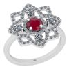 Image 1 : Certified 1.21 Ctw SI2/I1 Ruby And Diamond 14K White Go