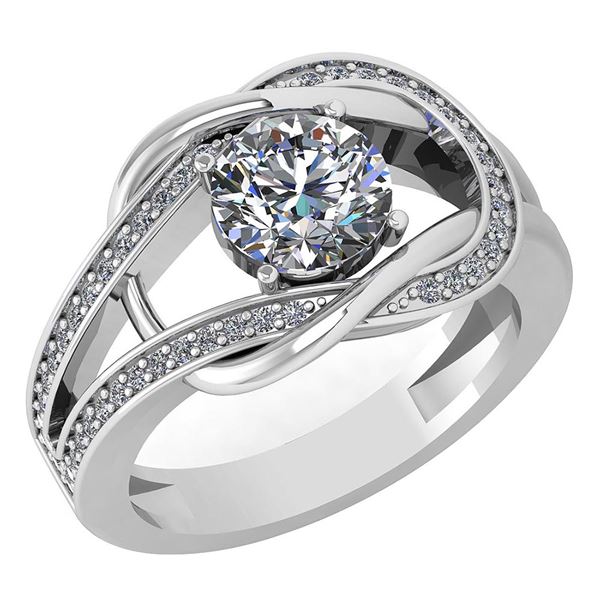 Certified 1.47 Ctw Diamond Wedding/Engagement Style 14K
