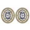 Image 1 : Certified 3.12 CTW Diamond 14k Yellow Gold Halo Stud Ea