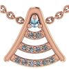 Image 1 : Certified 0.075 Ctw Aquamarine And Diamond 14k Rose Gol